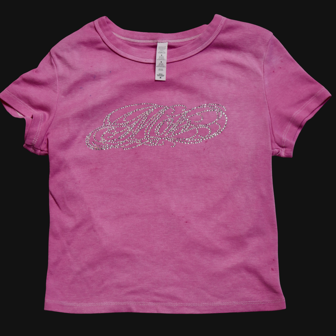 Pretty Pastel Baby Pink 10 — Rhinestone — Size M