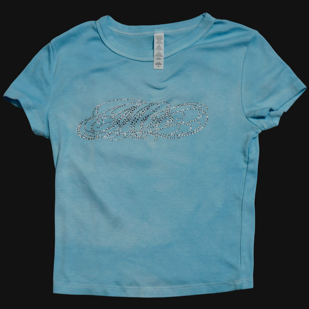 Pretty Pastel Sky Blue 21 — Rhinestone — Size S