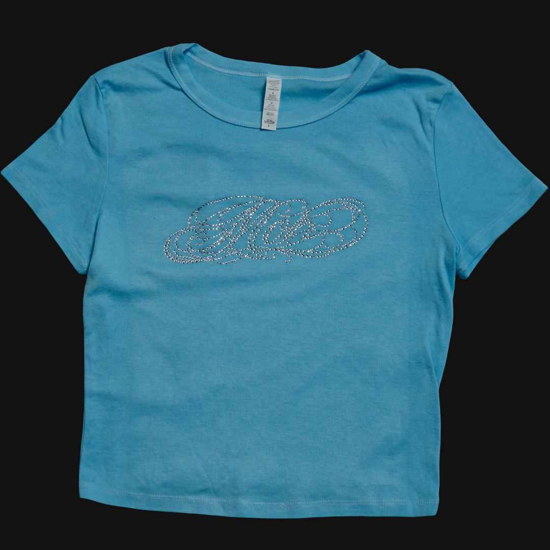 Pretty Pastel Sky Blue 22 — Rhinestone — Size L