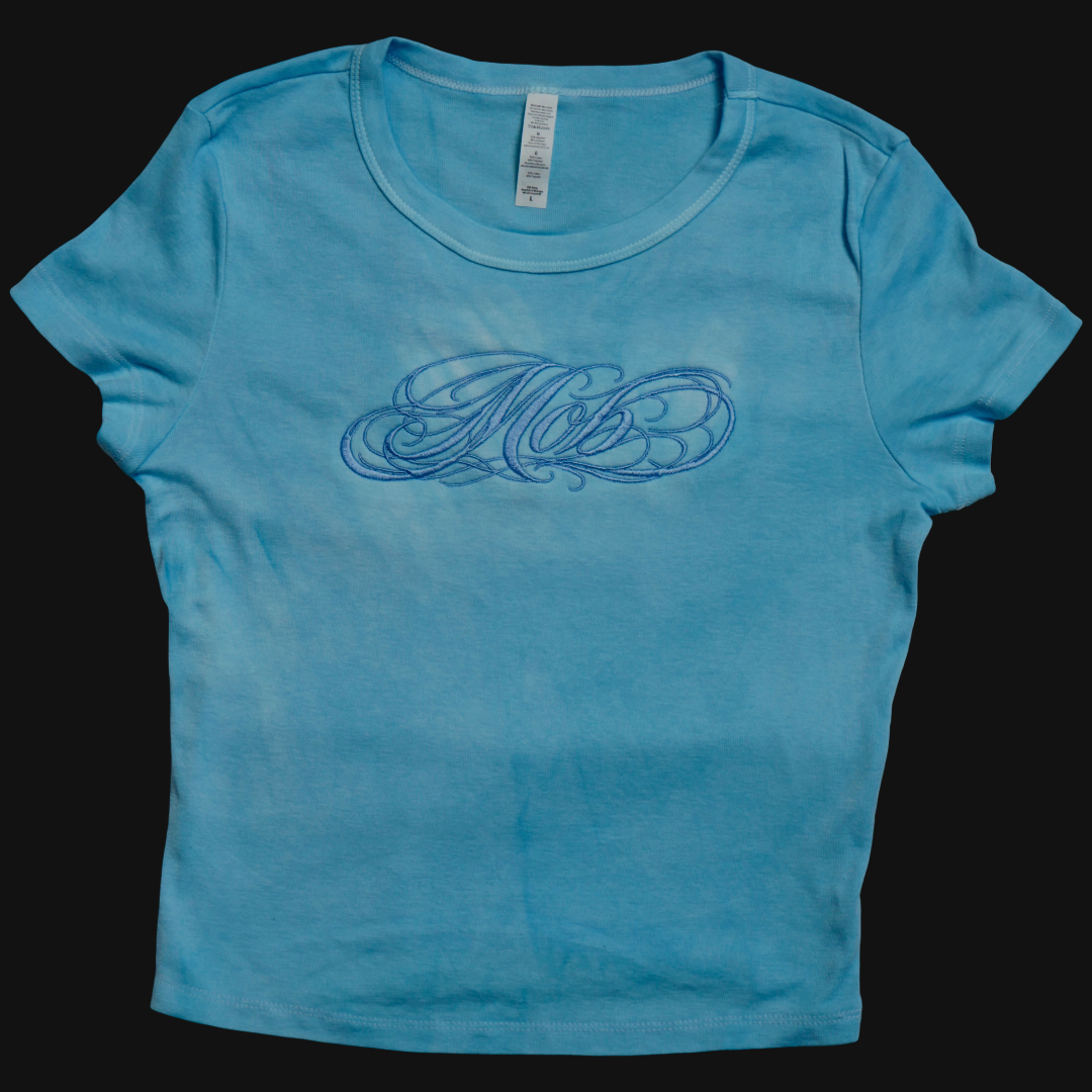 Pretty Pastel Sky Blue 24 — Embroidered — Size M