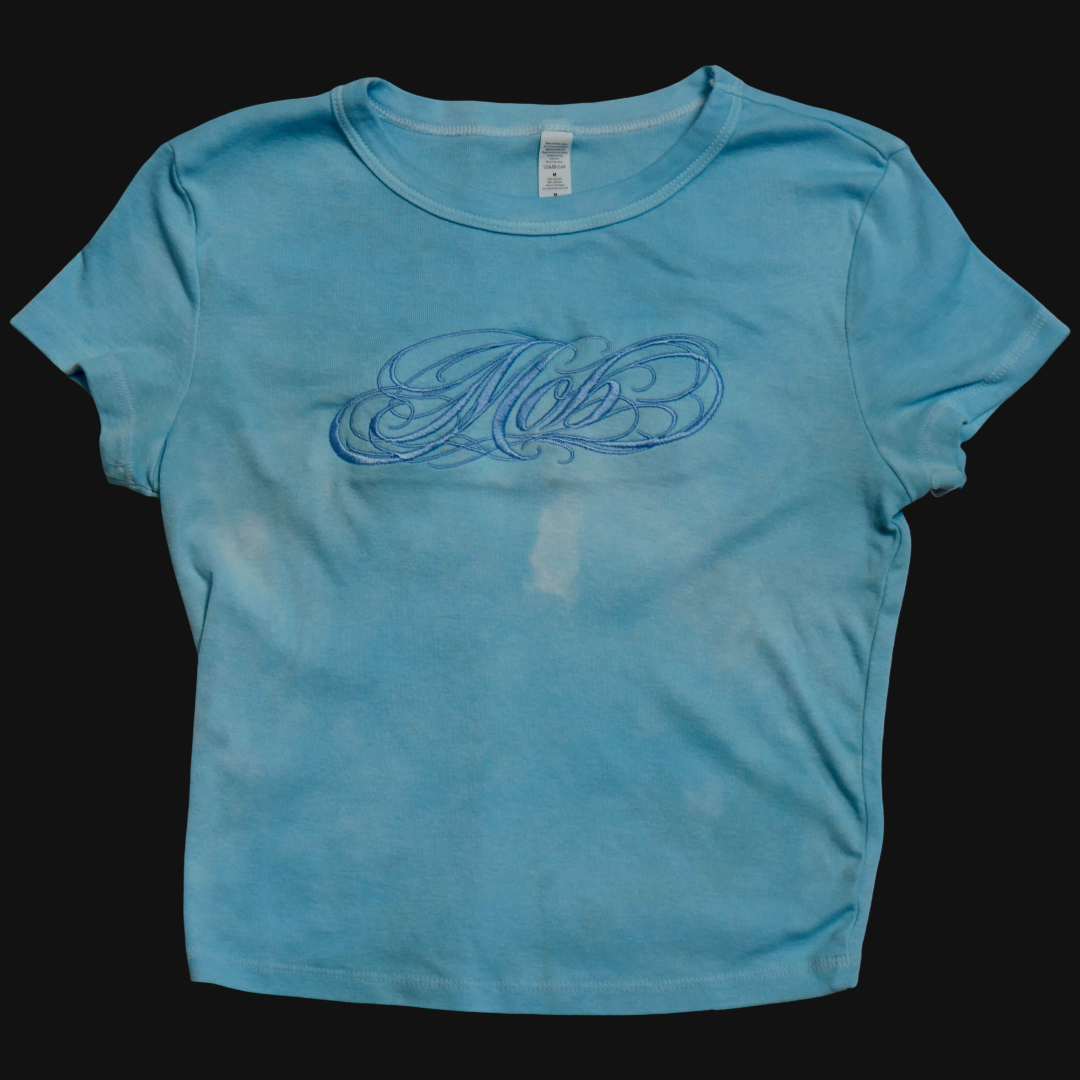 Pretty Pastel Sky Blue 25 — Embroidered — Size L
