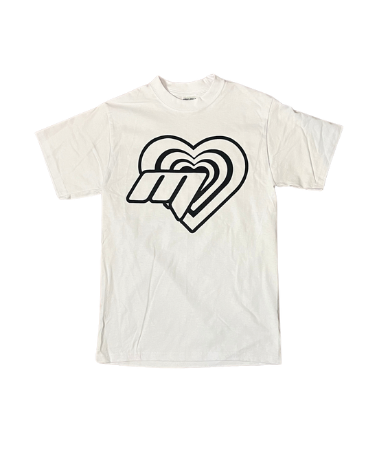 m over heart white tee